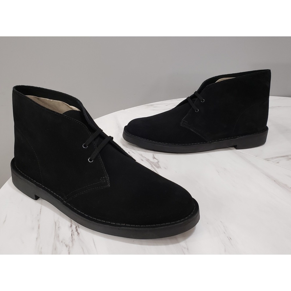 NEW NO BOX SIZE 12 Clarks Men's Bushacre 2 Chukka Boot Suede Black Leather